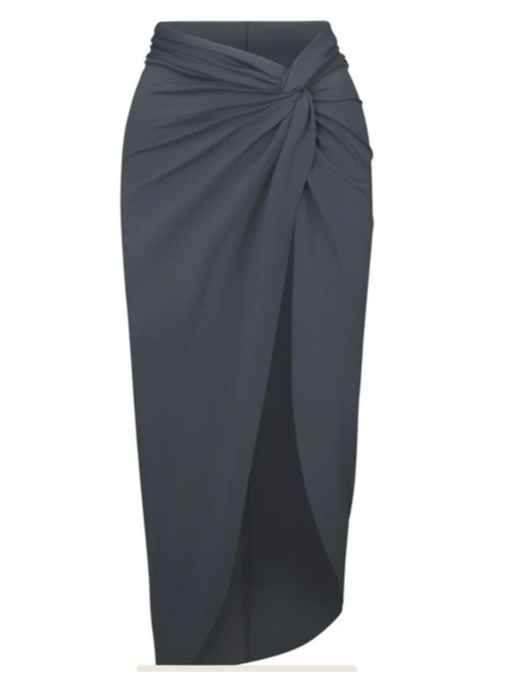 SKIMS Swim Sarong Skirt Knot Front gun metal grey size medium